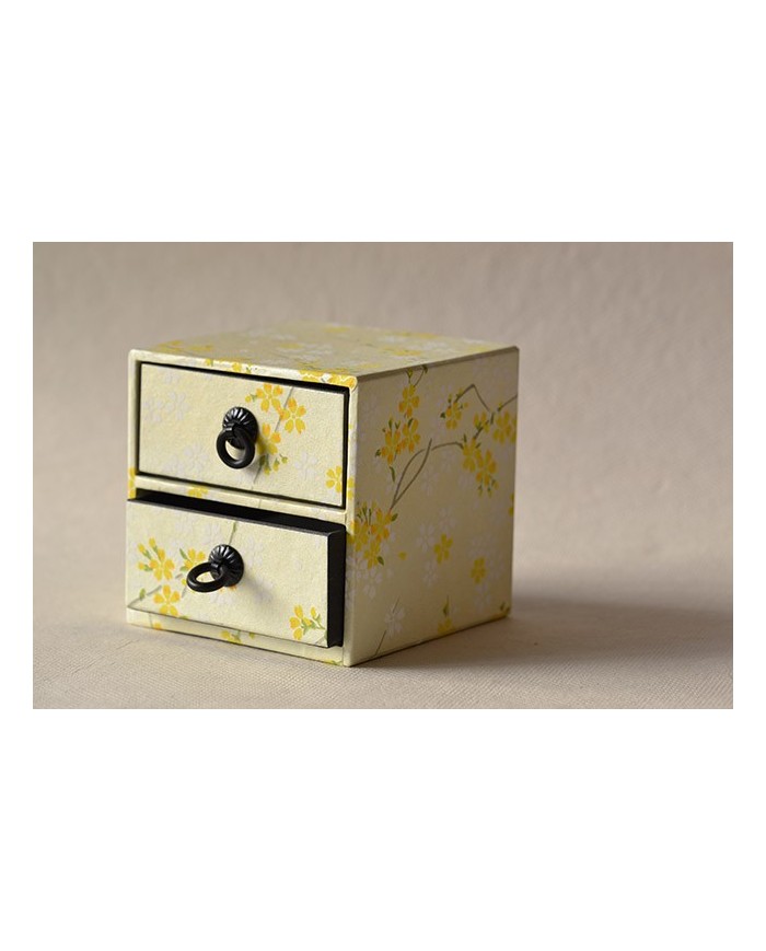 Scatola cassetti gialla