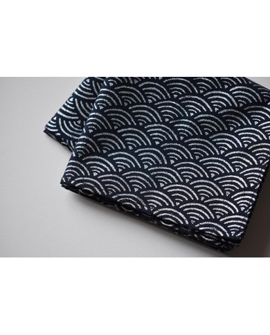 Furoshiki 107 Seigaiha  Blu/argento