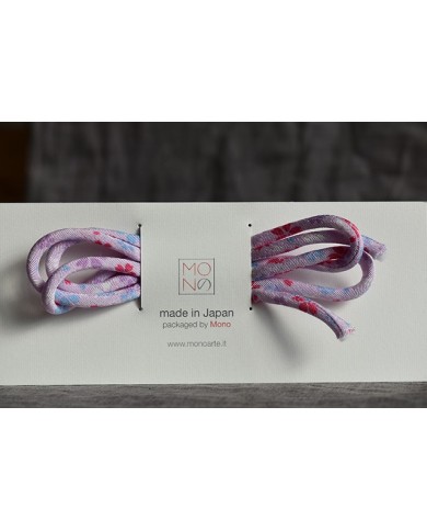 Cordino chirimen lilla con fiori