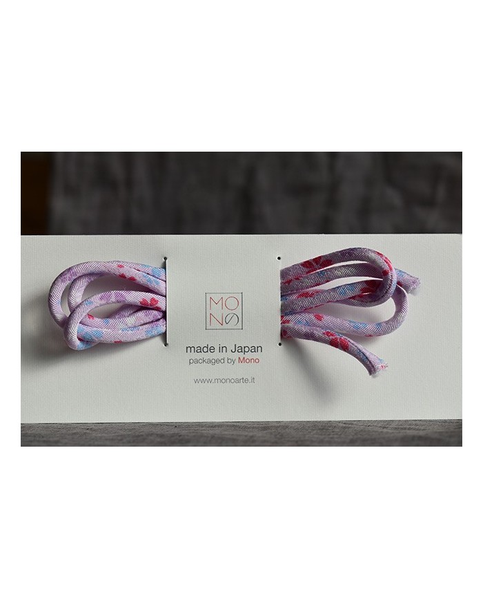 Cordino chirimen lilla con fiori