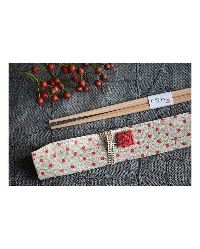 Hashi e porta hashi in tessuto pois