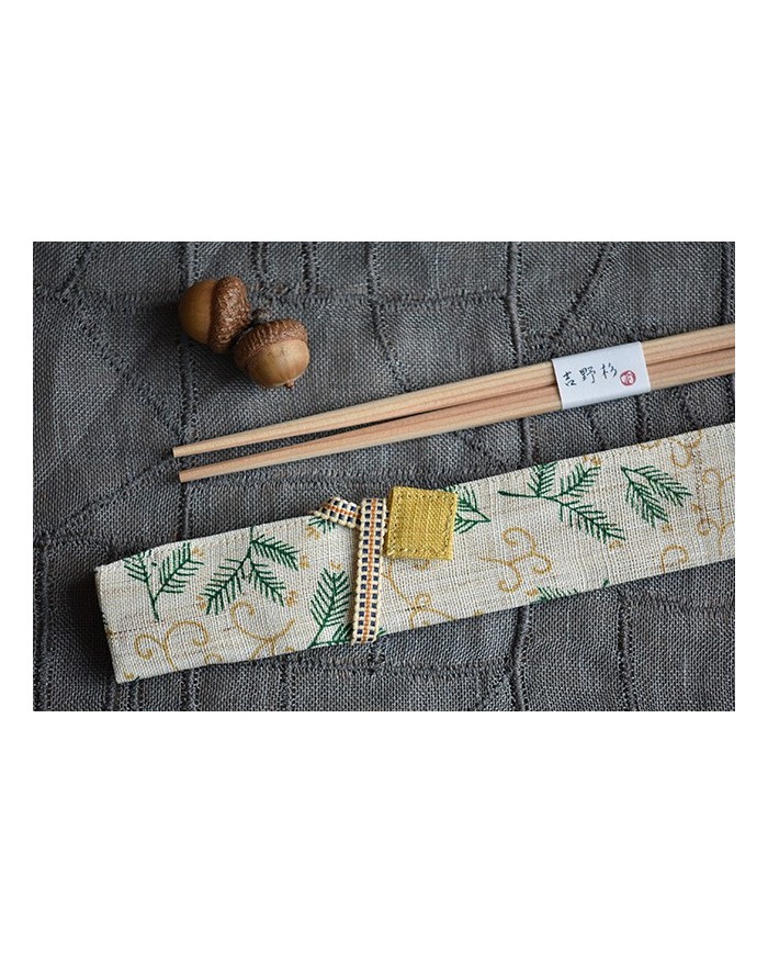 Hashi e porta hashi in tessuto pino
